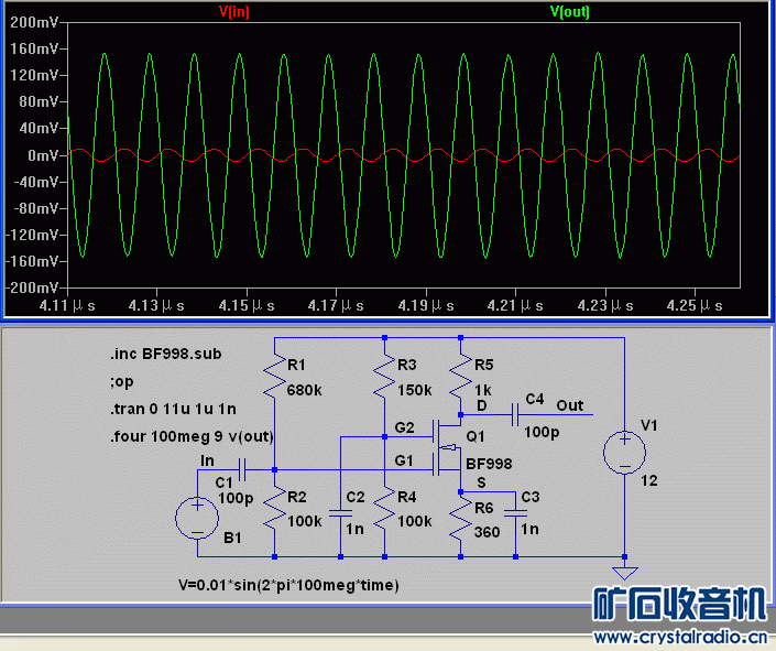 LTspice仿真软件中增加NXP BF998双栅MOS管 〓晶体管与集成〓 矿石收音机论坛 Powered by Discuz!