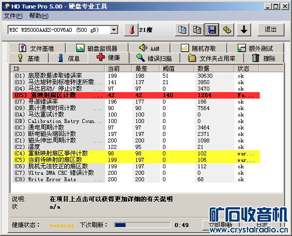 有坏道的500g硬盘 - 〓器材友情交换〓 - 矿石收