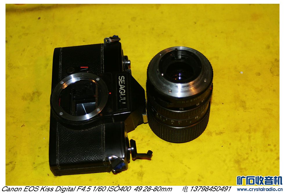 海鸥135照相机快门正常,铝合金28-80镜头,100