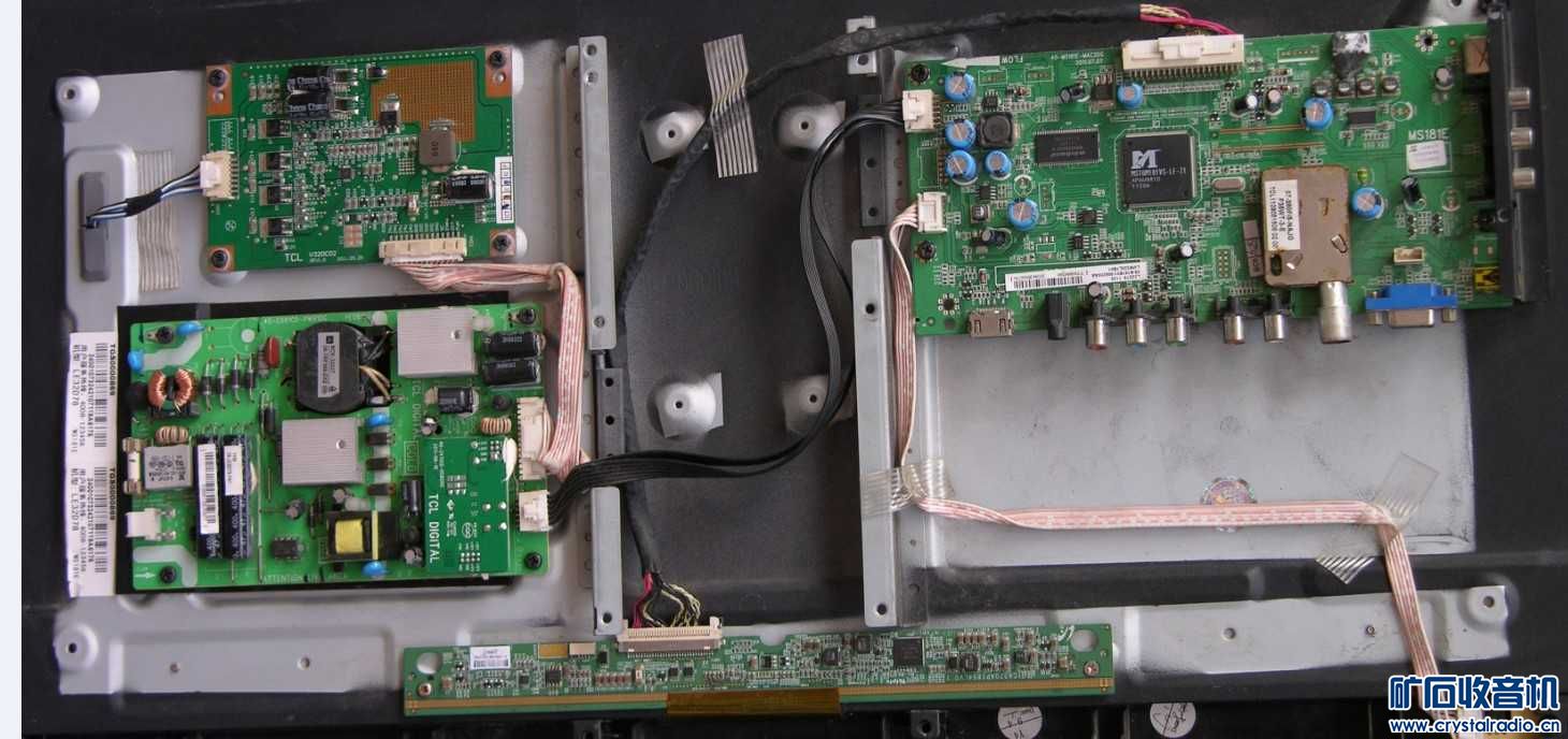 500包邮出两台超薄LED故障电视,TCL开机背光