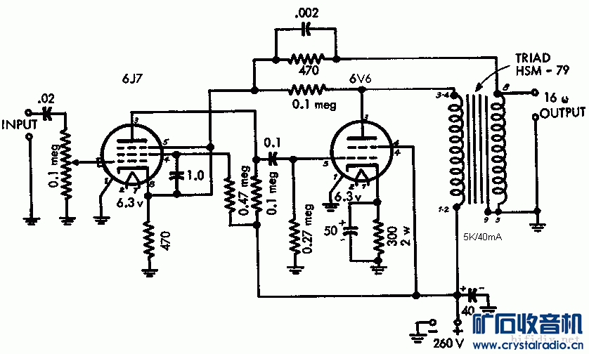 6v6牛推300b电路图,6v6推300b单端电路图 6j7推6v6单端电路,5k牛