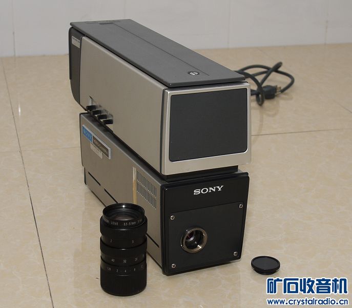 索尼古董电视摄像机、电子取景器、索尼黑白电