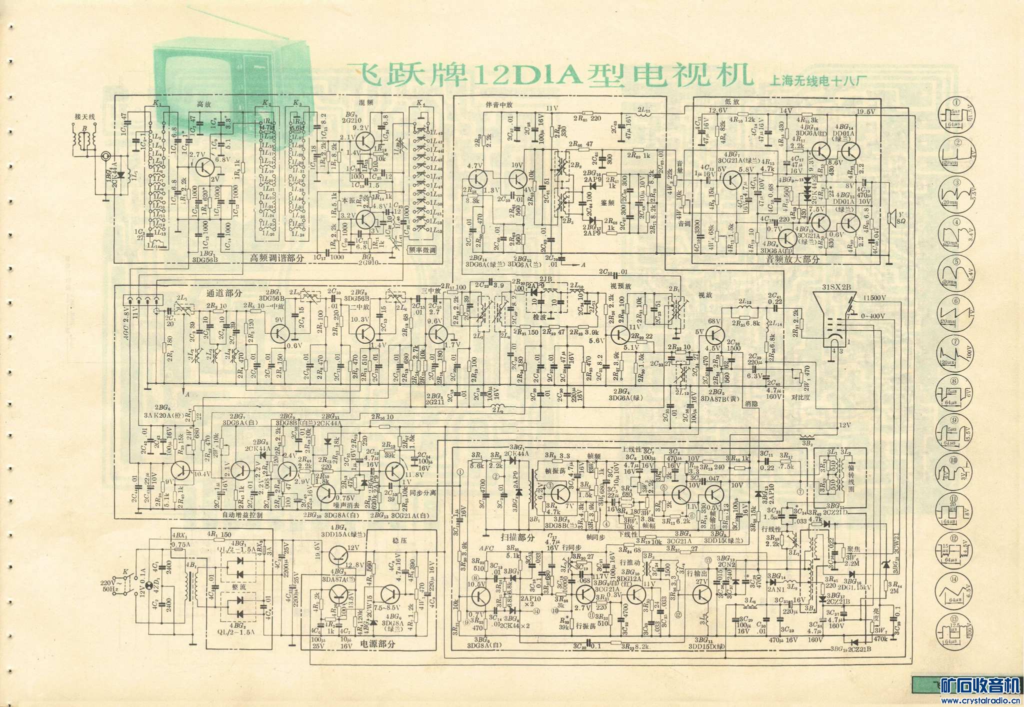 求飞跃12D1黑白电视机电路图 - 第5页 - 〓综合