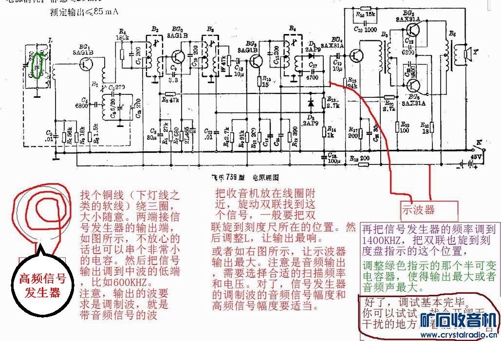 FM AM收音机调试 绿杨YB1052B 100K-150M