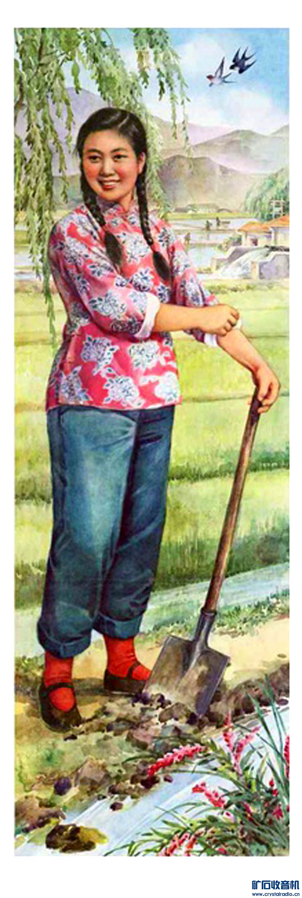 六十年代新农村女性题材宣传画