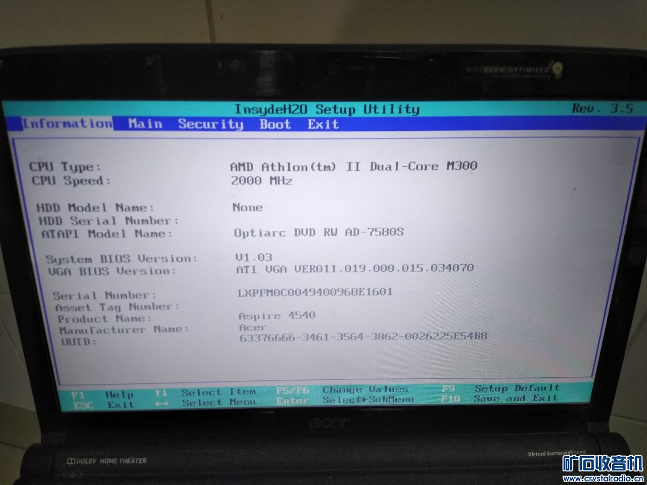 ACER 4540双核独显笔记本,缺硬盘