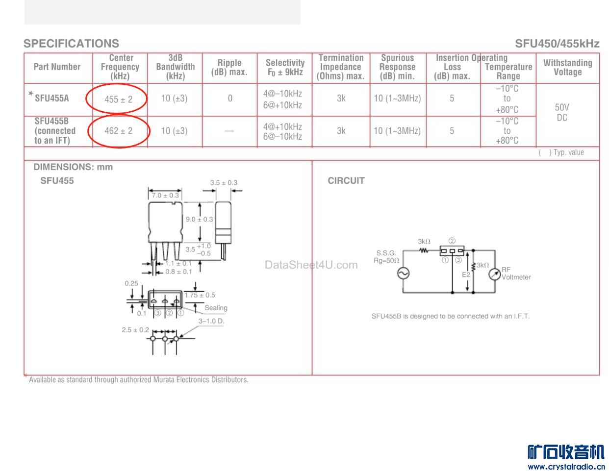 请教老师：为什么SFU455B的中心频率为462khz，而LTM455EW的中心频率就是455khz？ - 〓晶体管与集成〓 - 矿石收音机 ...