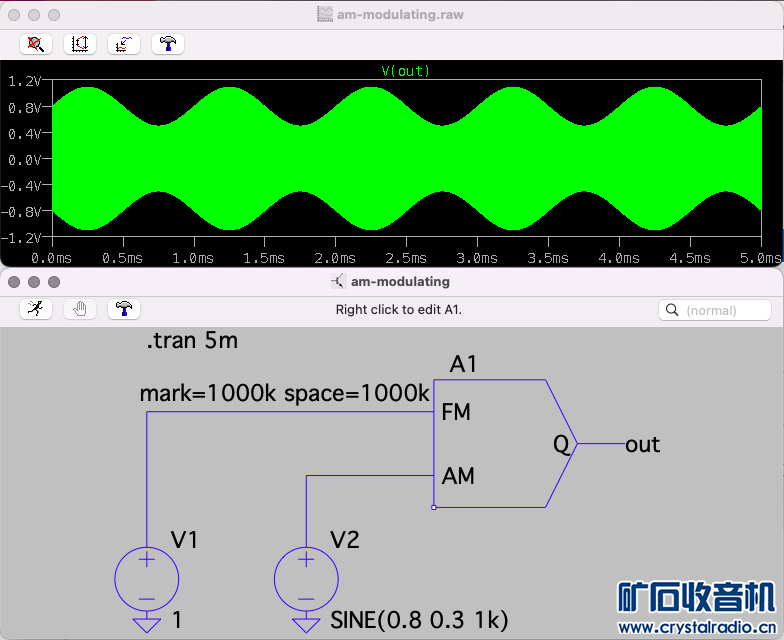 ltspice中生成调幅信号的方法 〓晶体管与集成〓 矿石收音机论坛 Powered by Discuz!