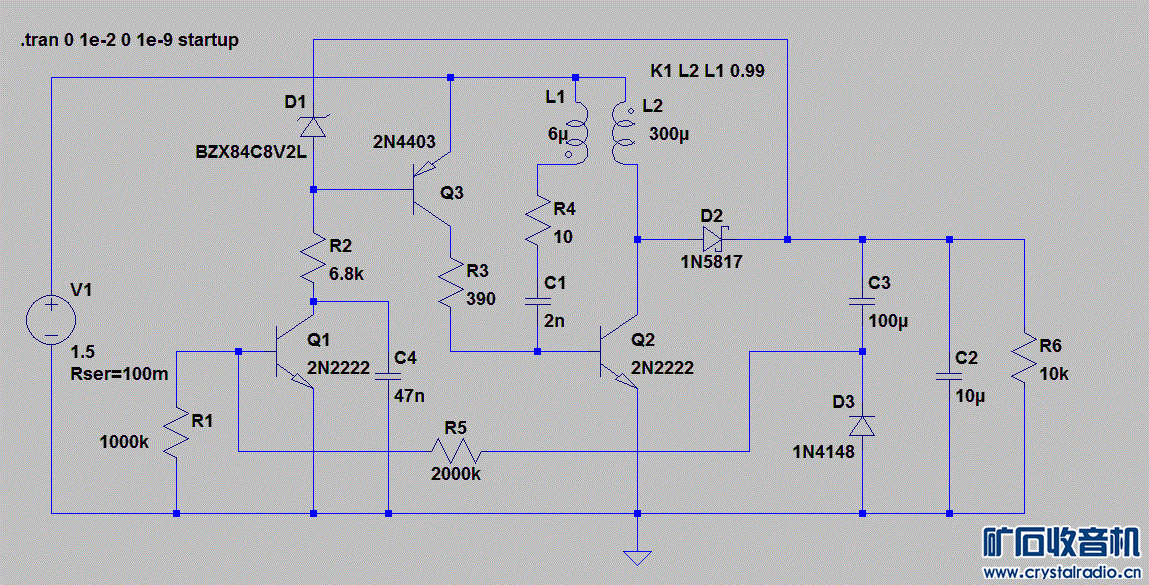 LTspice 仿真微型开关电源 1.5V升压9V 替代叠层电池等等 〓晶体管与集成〓 矿石收音机论坛 Powered by